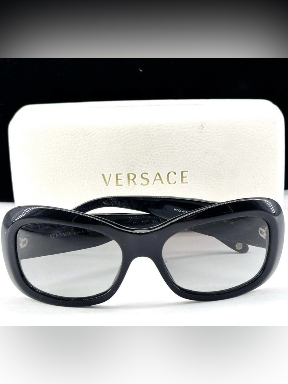 Vintage Versace Black Sunglasses with Gradient Lenses